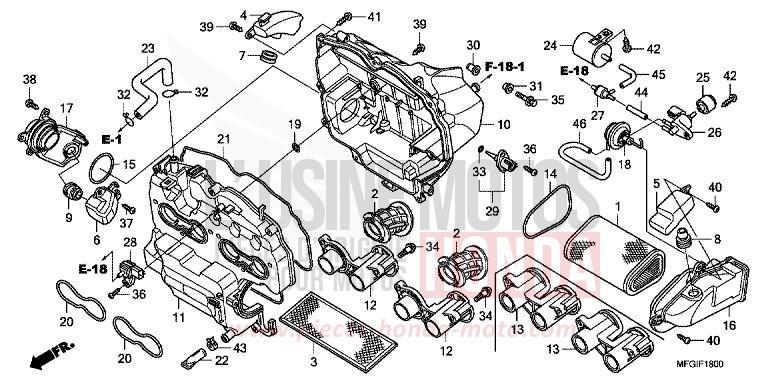 AIR CLEANER for CB600F Hornet ABS PEARL ACID YELLOW (Y205) from 2010